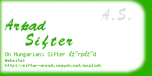 arpad sifter business card